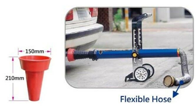 Air Operated Portable, Compact Vehicle Exhaust Fume Extractor Height Adjustable - Specialist Tools Australia