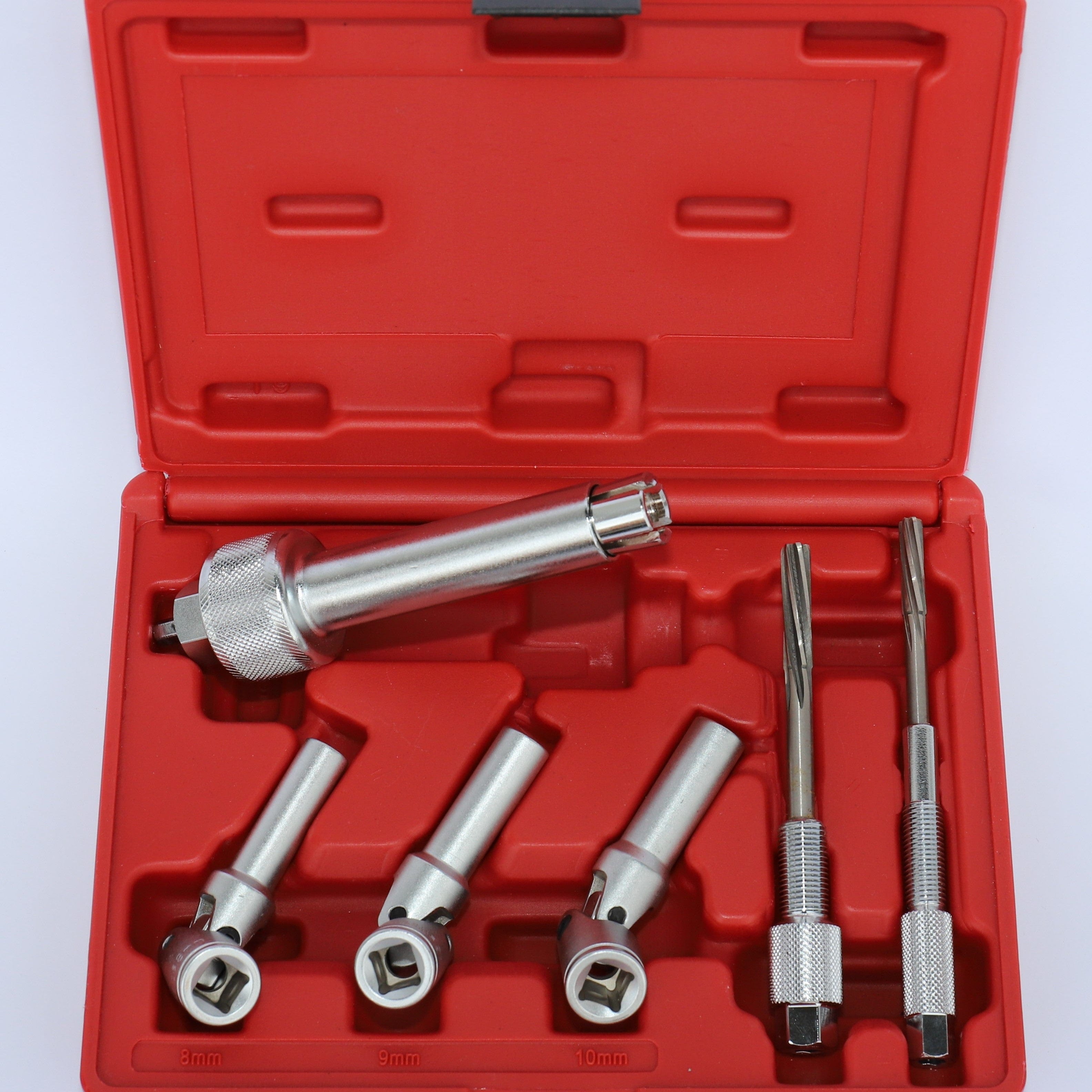 Specialist Tools AU Automotive Diesel Glow Plug Removal & Repair Diesel Glow Plug Socket Set with Specialised Puller, 2 decarbonising drills and Extra Long Universal Jointed Sockets to Suit Mercedes CDI Engines 6 Pc
