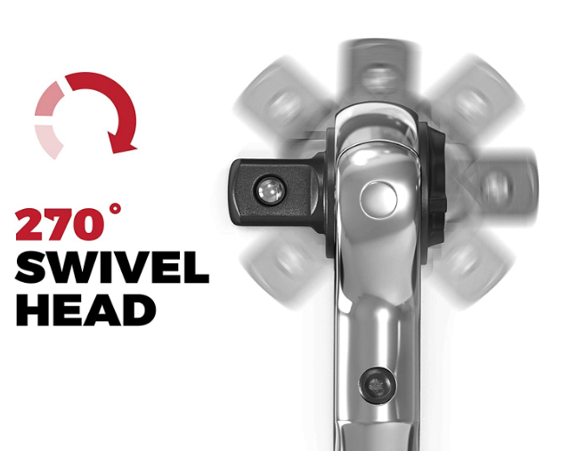 Warren & Brown 3 pc Swivel Head Ratchet Set - Durable 100 Teeth Gear Drive in: 1/4”, 3/8”, 1/2” Drive - Specialist Tools Australia