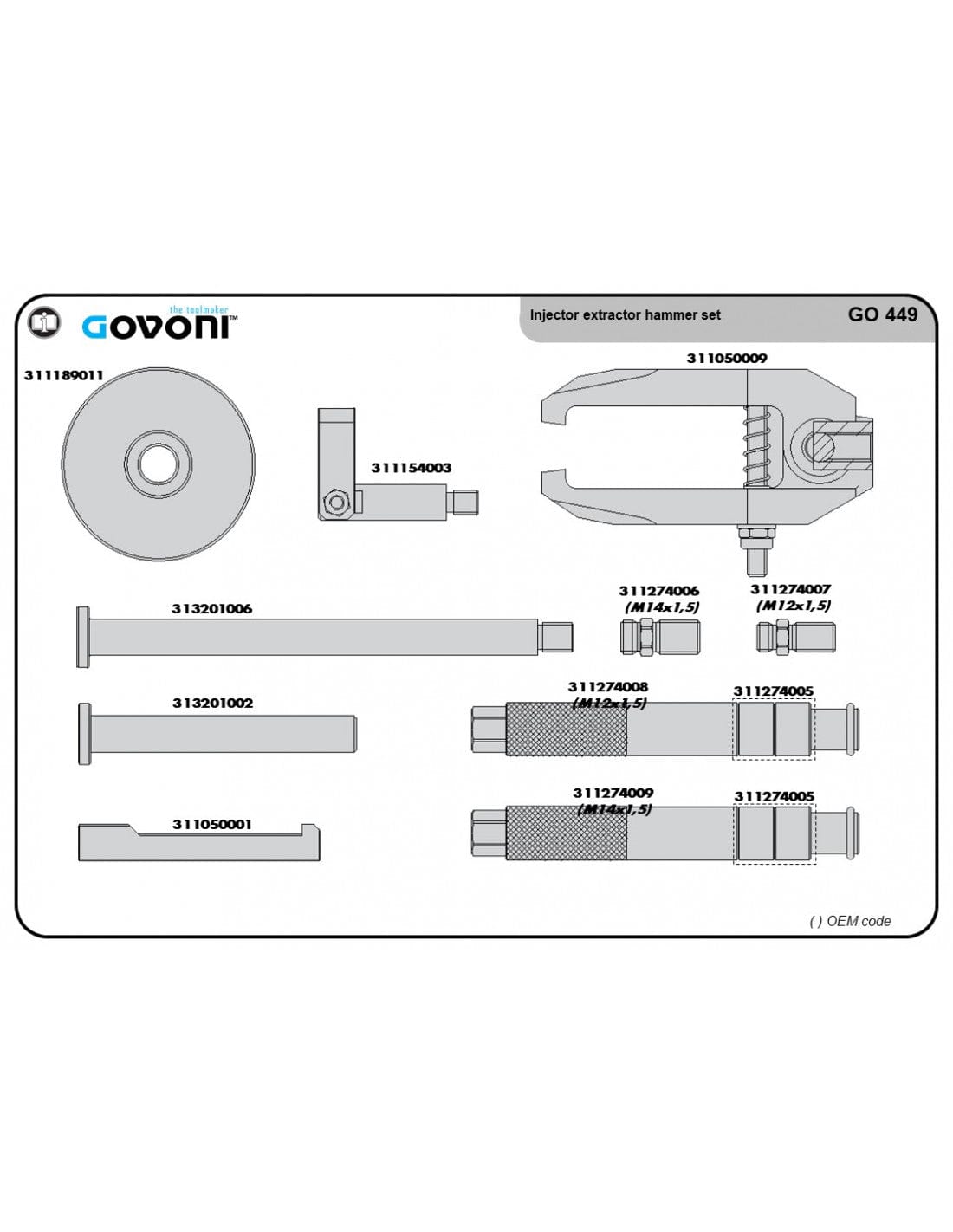 Specialist Tools AU Automotive Diesel Injector Removal Slide Hammer with Injector connectors for Denso, Bosch, Siemens